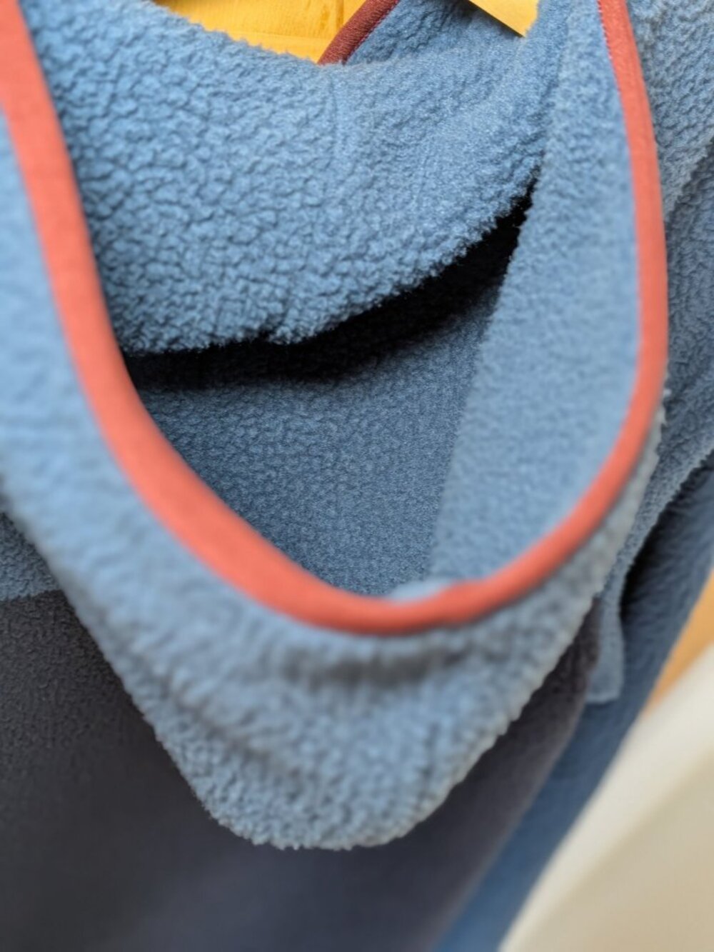 Michael Kors Mens Sherpa Fleece Half Zip Hoodie Pullover M Blue Colorblock - Picture 6 of 16